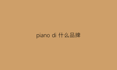 piano di 什么品牌